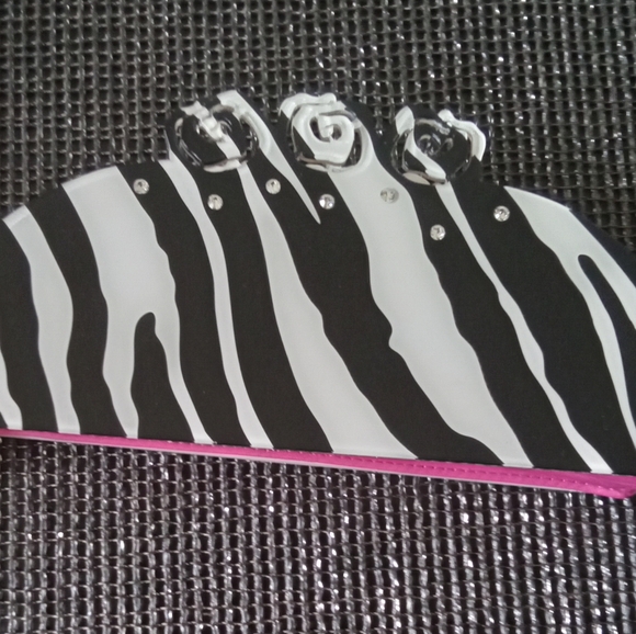 Zebra Print Lucite Mini Evening Bag - Picture 7 of 8